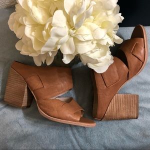 Anthropologie Geewawa banjo wooden ashes heels